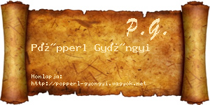 Pöpperl Gyöngyi névjegykártya